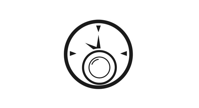 Black and white circular adjustment dial illustration.