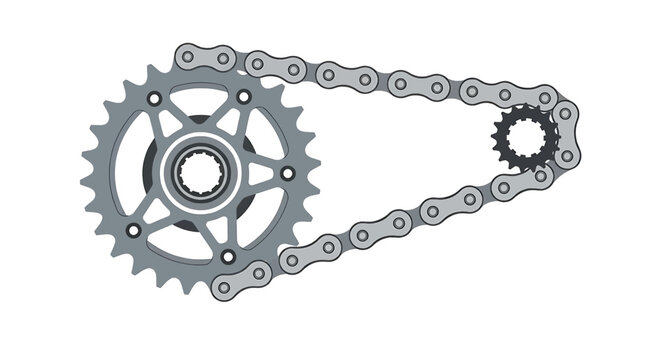 Bicycle chain and sprockets mechanism