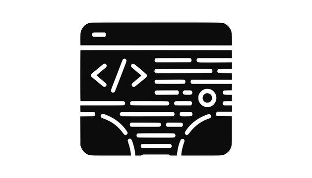 Coding Icon: Abstract Representation of Software Development and Programming