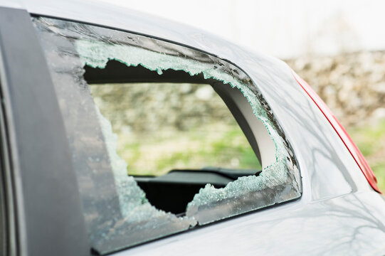 Germany, Bavaria, Accident damaged car