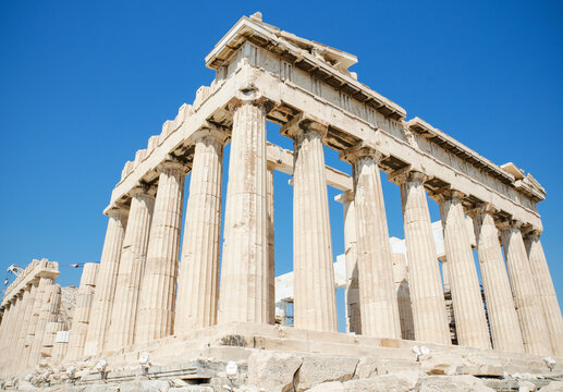 Greece, Athens, view to Parthenon temple on the Acropolis