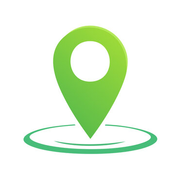 Green location pin icon with gradient on white background