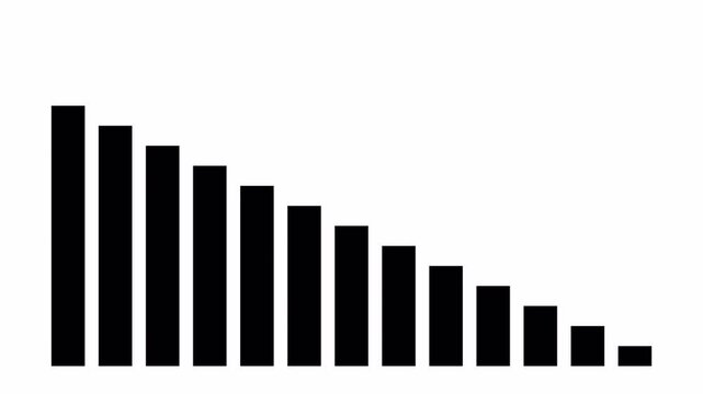 Business growth concept in a graph chart animation showing marketing sales profit increasing to future target on a transparent background, Animated business graph chart with upward trend 