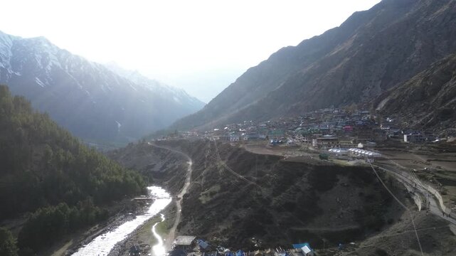Chitkul india's last village drone shots 4k