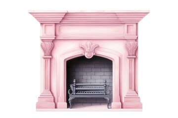 Obraz premium A fireplace furniture hearth white background.