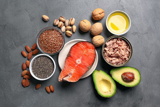 Selection food sources of omega 3 and healthy fats