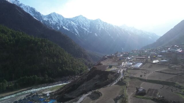 Chitkul india's last village drone shots 4k