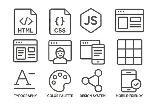 Web design concepts: html, css, javascript, typography, mobile-friendly elements