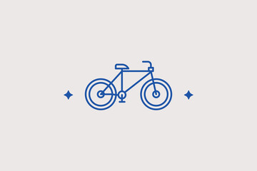 Fototapeta premium Classic city bicycle frame line icon for eco transport for urban mobility renting services. Professional vector illustration for bike sharing applications, vehicle retail sites, or cycling tracking.