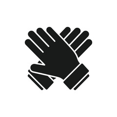 Obraz premium Vector icon of crossed gloves, symbol of safety and protection