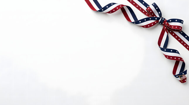 Patriotic ribbon tied in a bow.