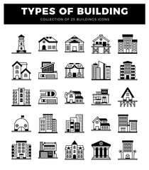 Fototapeta premium building icons for graphic design. architecture. and urban planning projects.