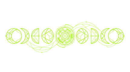 Lunar Cycle Phases Geometric Design © jambu