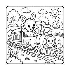 Fototapeta premium Bold and Easy Kangaroo Animal Coloring Page - Hand Drawn Cozy Moment Cute Kawaii Australian Wildlife Minimalist Line Art Vector Illustration for Adults and Kids Relaxing Activity Book Asset