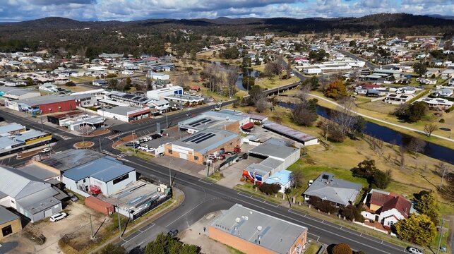 Aerial View of Stanthorpe Town Center and Quart Pot Creek
