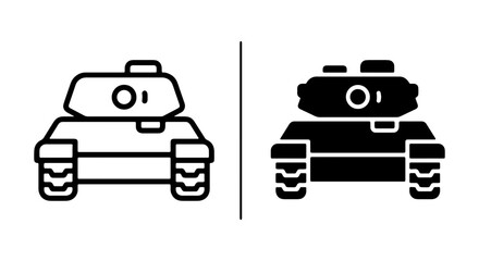 Military Tank Icons, Armored Vehicle Vector Graphics, Combat Machine Symbols © Nargis