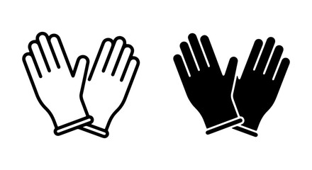 Obraz premium Protective Gloves Icons, Safety Handwear Symbols, Medical and Industrial Use
