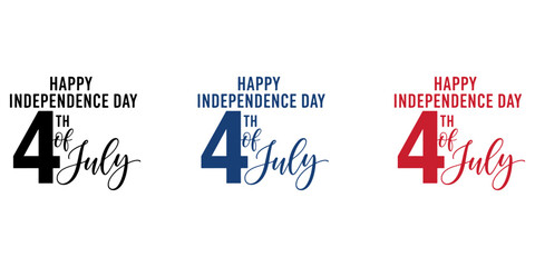 Independence day typography variations july 4th holiday greetings © TaraSana