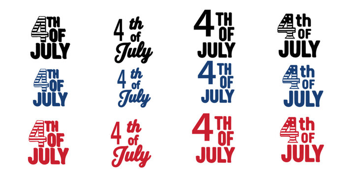 4th of july patriotic logos and labels