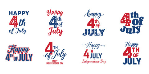 Fototapeta premium Happy 4th of july patriotic greeting designs