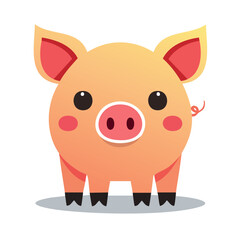 Fototapeta premium Cute cartoon pig illustration