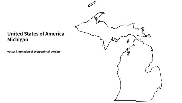 Michigan state map vector illustration with administrative county borders