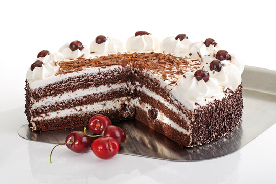Black Forest Cake and fresh cherries