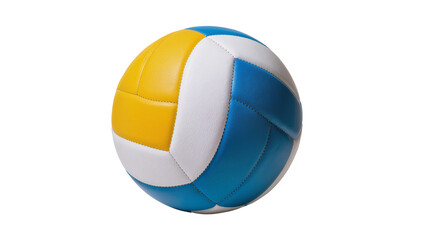 Obraz premium Volleyball ball with yellow blue, and white panels