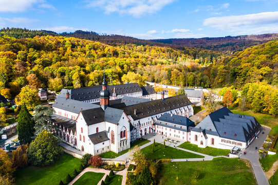 Eberbach Abbey surrounded with forests in Autumn