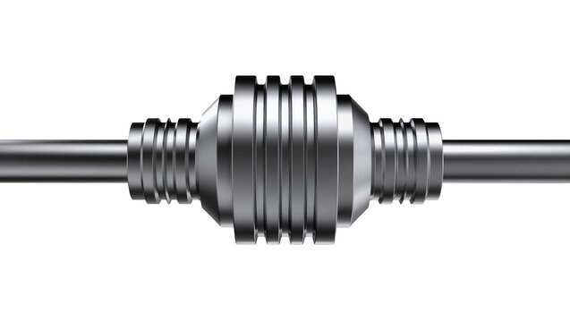 Metal pipe joint with threaded ends and ribbed central section