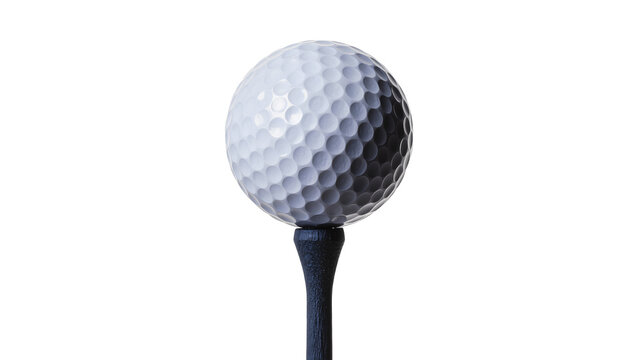 White golf ball on dark tee