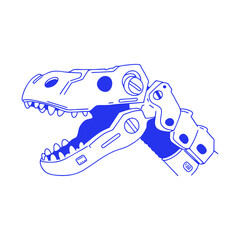 Robot dinosaur trex doodle illustration © edt