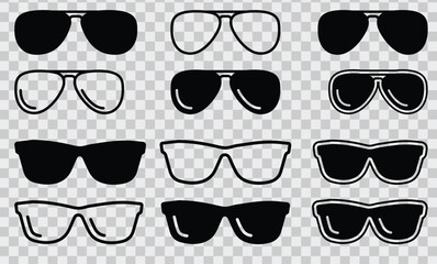 Sunglasses collection with aviator and square frame vector designs © Clarios Stock