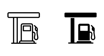 Gas Station Icons, Fuel Pump Symbols, Petrol Station Graphics, Automotive Service Station Vector Set © Kamrul