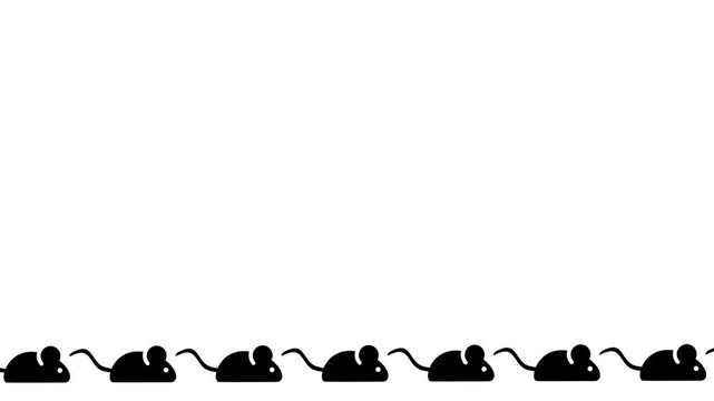 Multiple rows of small mouse icons arranged in a repeating pattern border design showing many computer mice aligned together