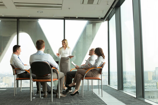Group of businesspeople attending a seminar