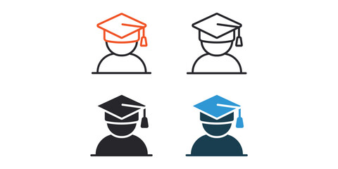 learned  icons outline and Flat Style,transparent background © sri