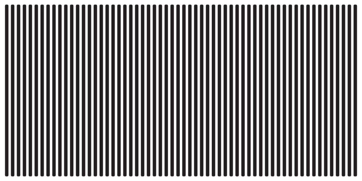 Vertical black parallel straight sticks isolated on white background. Simple striped graphic print. Texture of prison bar. Vector  illustration.