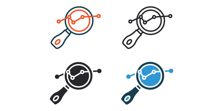 seo icons outline and Flat Style,transparent background