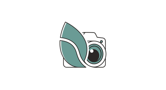 Camera with green leaf design.