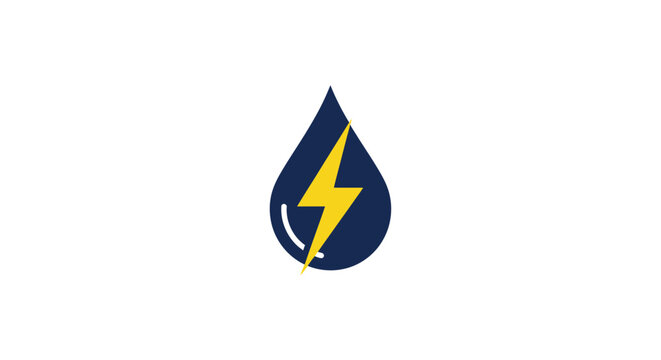 Electricity Water Droplet Energy Symbol.