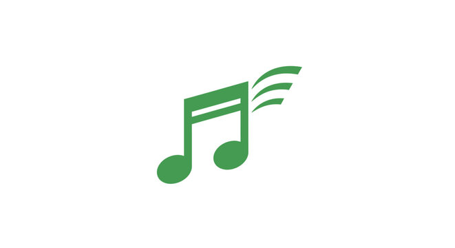 Green Musical Note Sound Symbol.