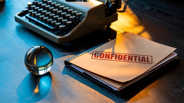 Confidential documents and information security concept