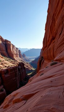 Majestic Canyon Wilderness Under Bright Blue