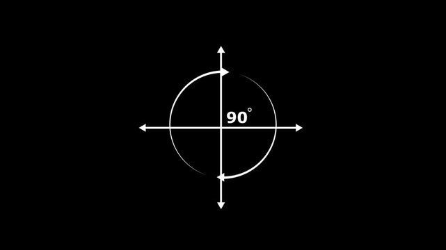 90 degree angle. Icon of 90 degree. Acute angle. Symbol for measure and math isolated icon animation.