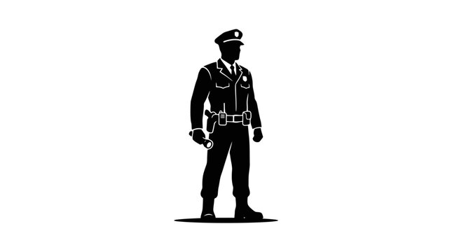Black silhouette of a police officer.