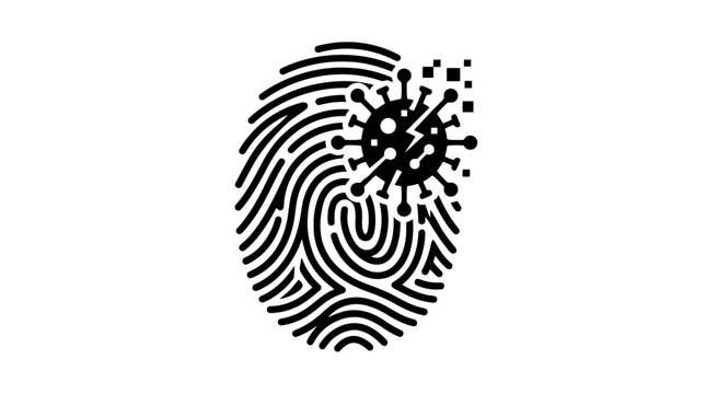 Fingerprint with disintegrating pattern.