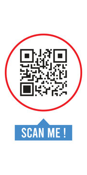 Scan QR Code Icon with Scan Me Badge. Digital QR Code Scanner Symbol Vector