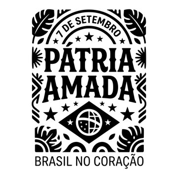 Patria Amada Brazil Heart Pattern Poster