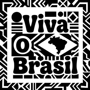 Viva o Brasil Geometric Square Poster